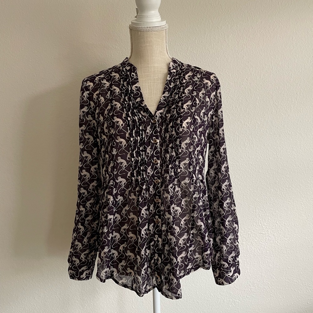 Adorable MAEVE monkey print blouse